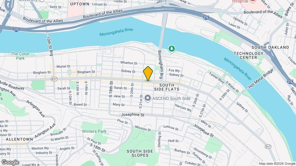 2118 E Carson St Map and Location Details