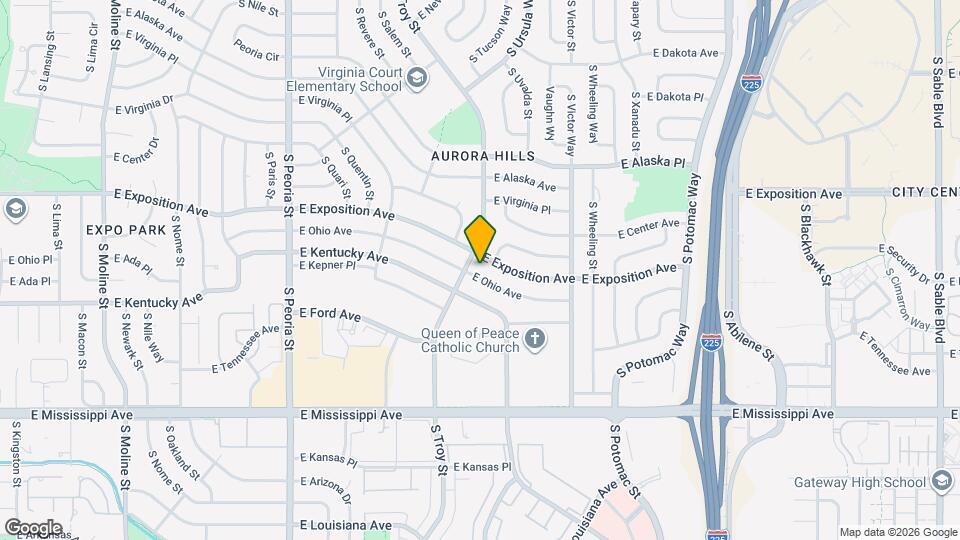 12837 E Ohio Ave Map and Location Details