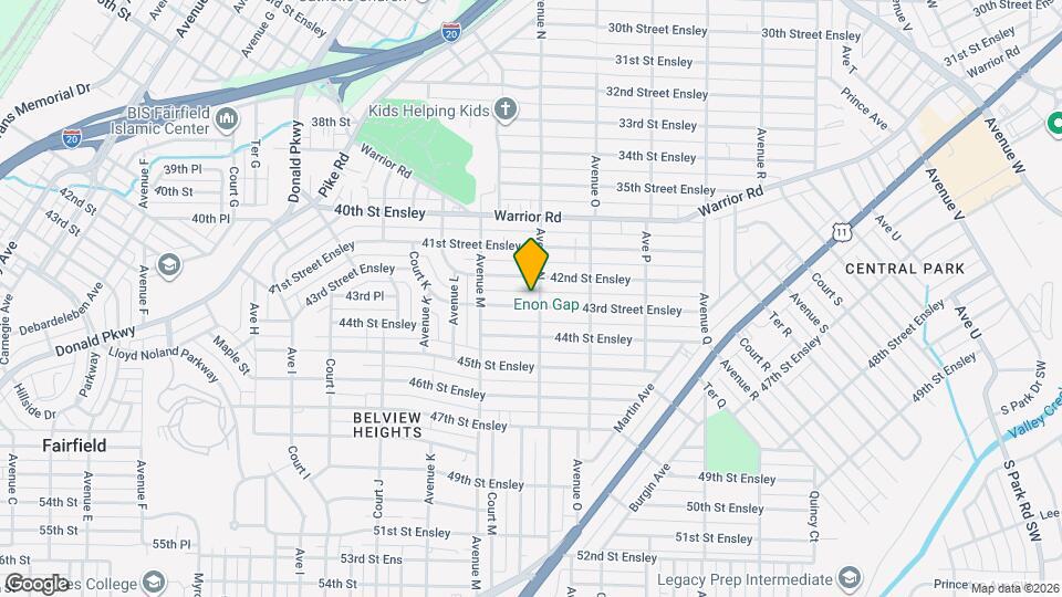 1344 43rd Street Ensley Map and Location Details