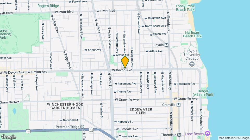 1500 W Devon Ave Map and Location Details
