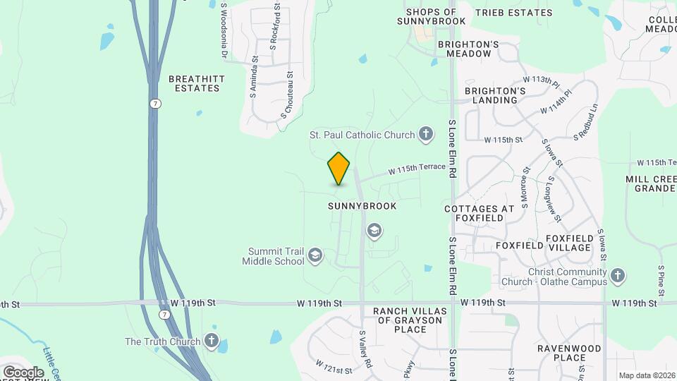 22114 W 116th Terrace Mapa y Detalles de la Ubicación
