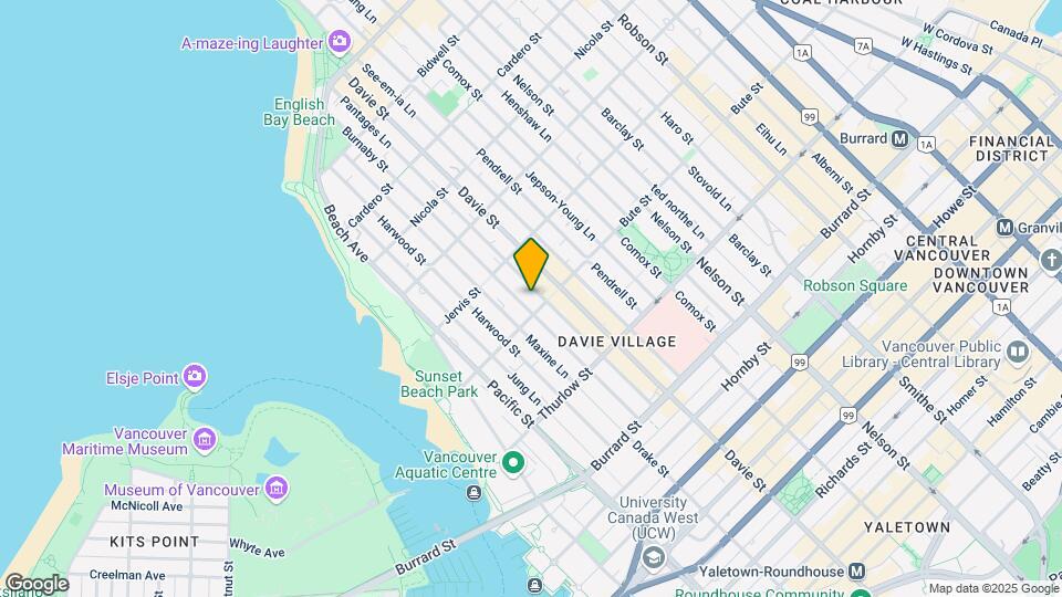 1221 Burnaby St Map and Location Details