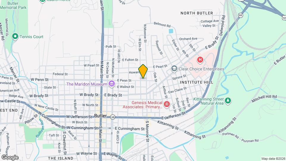 403 E Penn St, Unit Right Map and Location Details