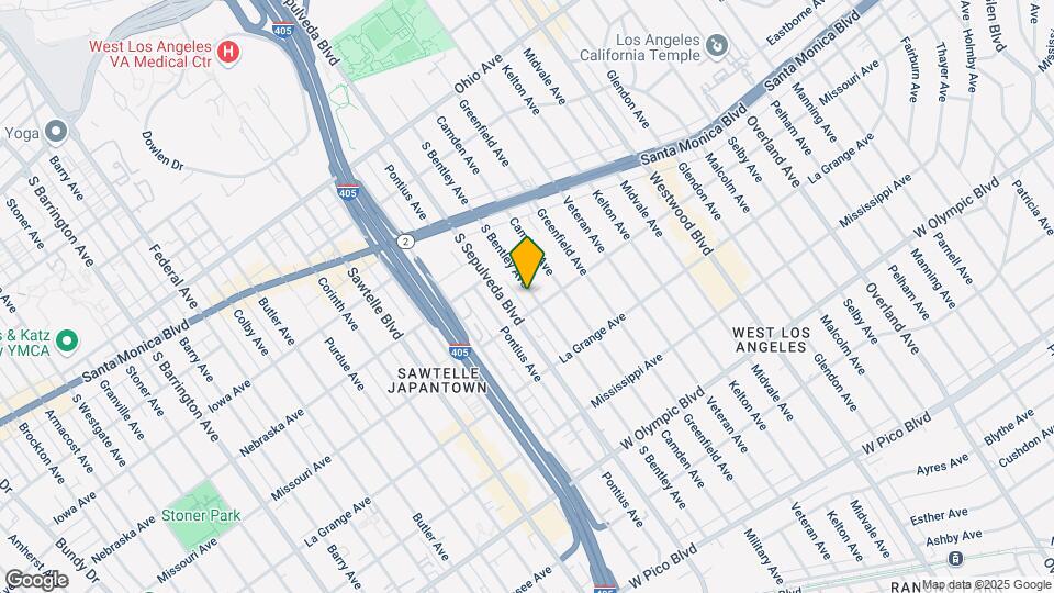 1853 S Bentley Ave Map and Location Details