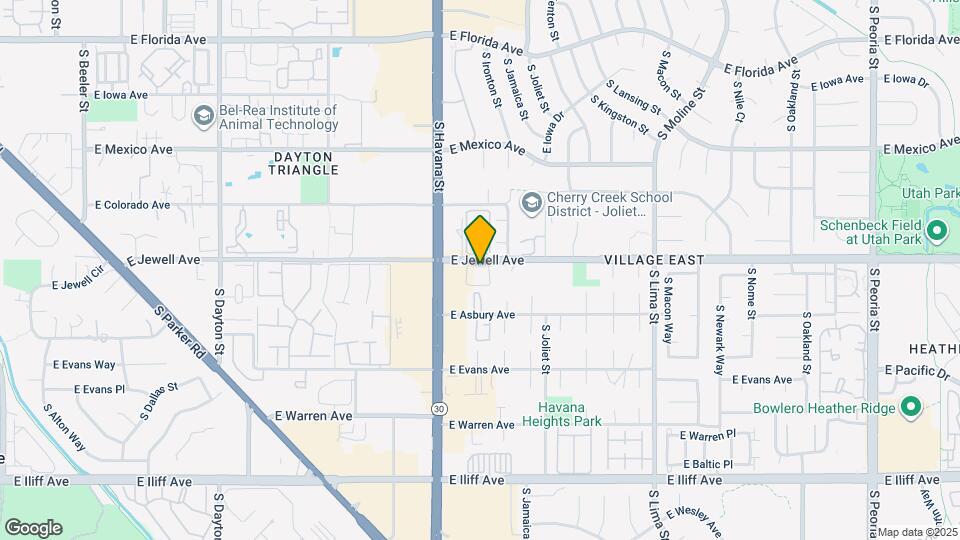 10544 E Jewell Ave Map and Location Details