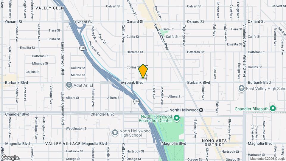 11613 Burbank Blvd Map and Location Details