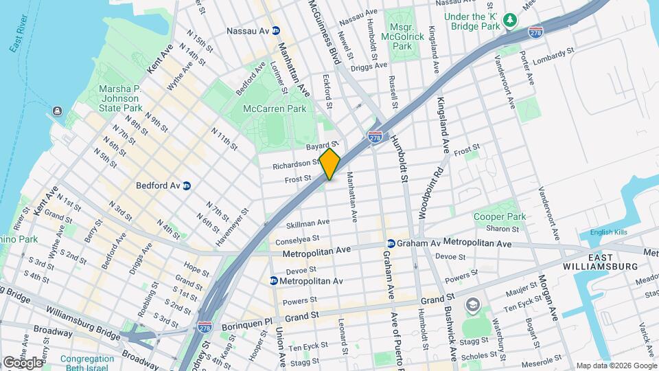 368 Leonard St Mapa y Detalles de la Ubicación
