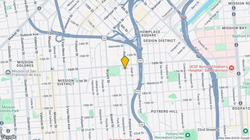 338 Potrero Ave Map and Location Details