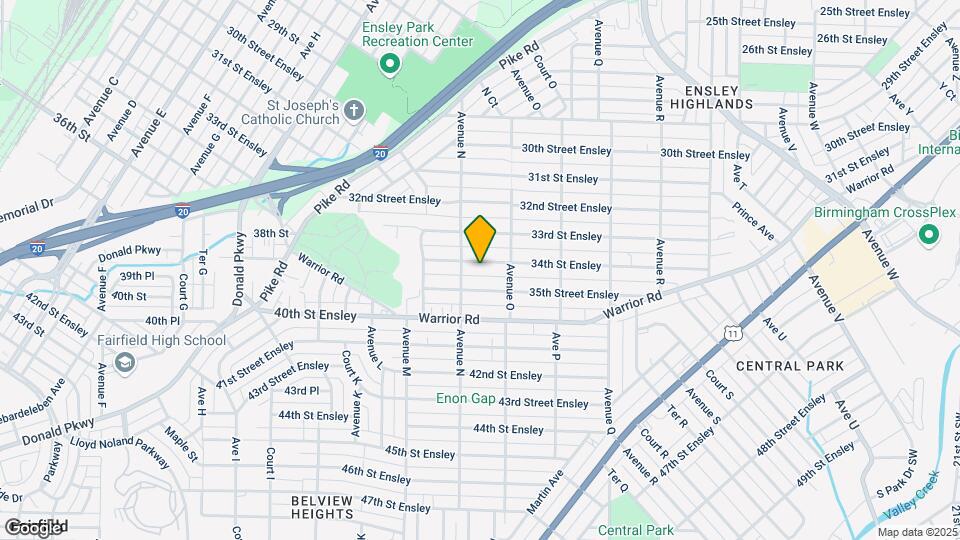 1417 34th St Ensley Map and Location Details