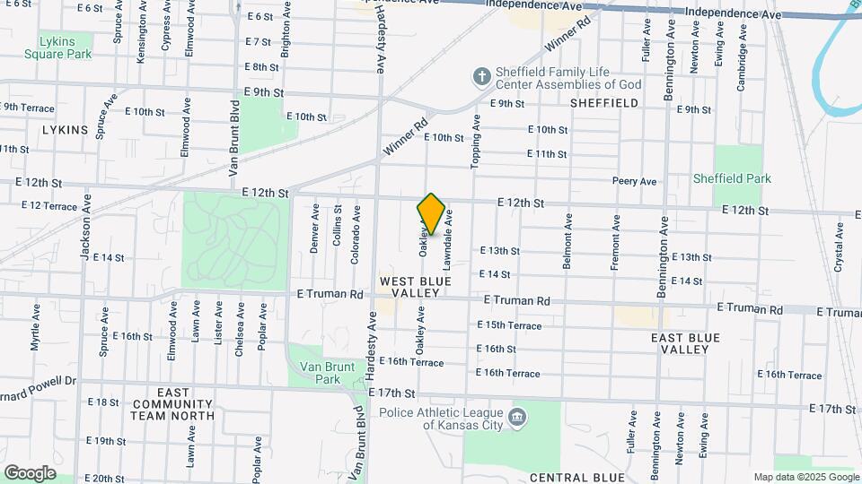 1305 Oakley Ave Map and Location Details