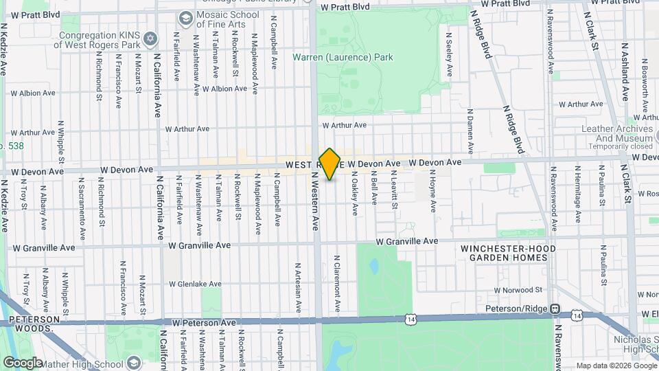 6328 N Claremont Ave, Unit 3 Map and Location Details