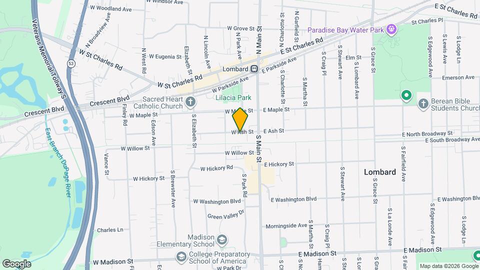 115 W Ash St Map and Location Details