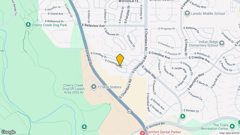 14944 E Crestridge Dr Map and Location Details