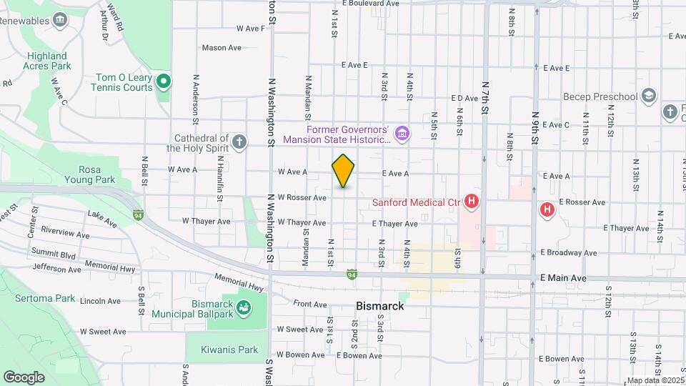 110 E Rosser Ave Map and Location Details