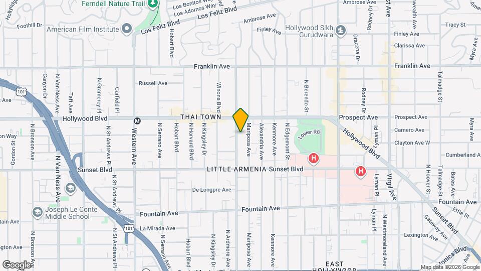 1616 Normandie Ave Map and Location Details