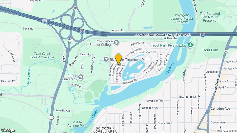 1124 Lake Terrace Rd Map and Location Details