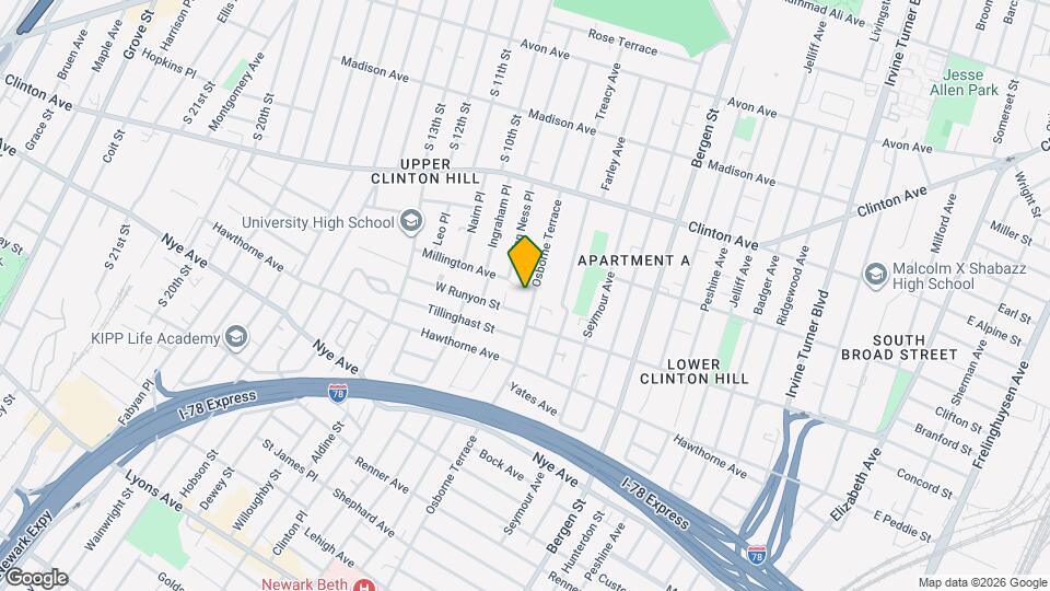 93 Osborne Ter, Unit 2 Map and Location Details