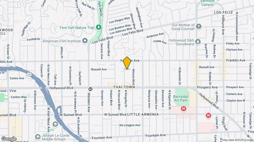 1814 N Kingsley Dr Mapa y Detalles de la Ubicación