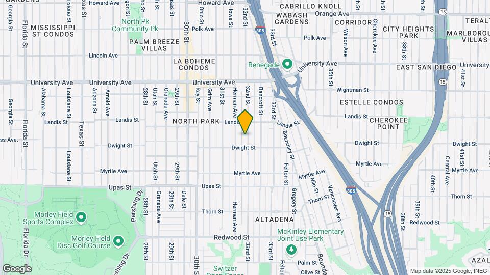 3642 32nd St Map and Location Details