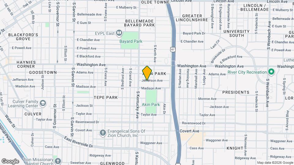 1021 Jefferson Ave Map and Location Details