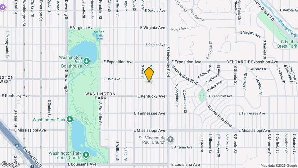 825 S Gaylord St Map and Location Details