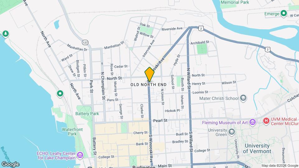 128 N Winooski Ave Mapa y Detalles de la Ubicación