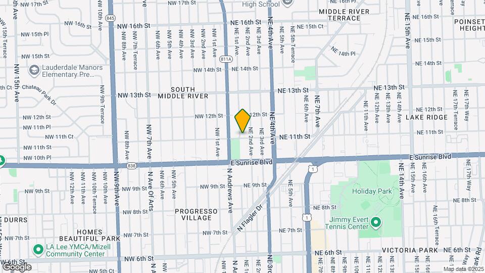 1100 NE 1st Ave. Map and Location Details