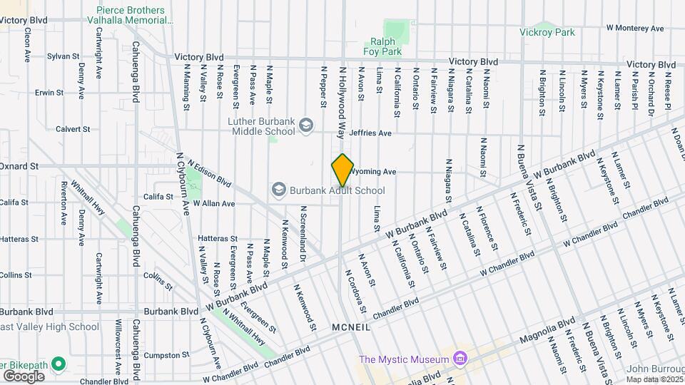 1632 N Hollywood Way Map and Location Details