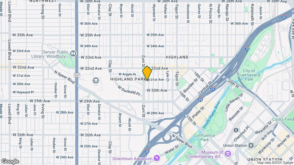 3040 Zuni St Map and Location Details