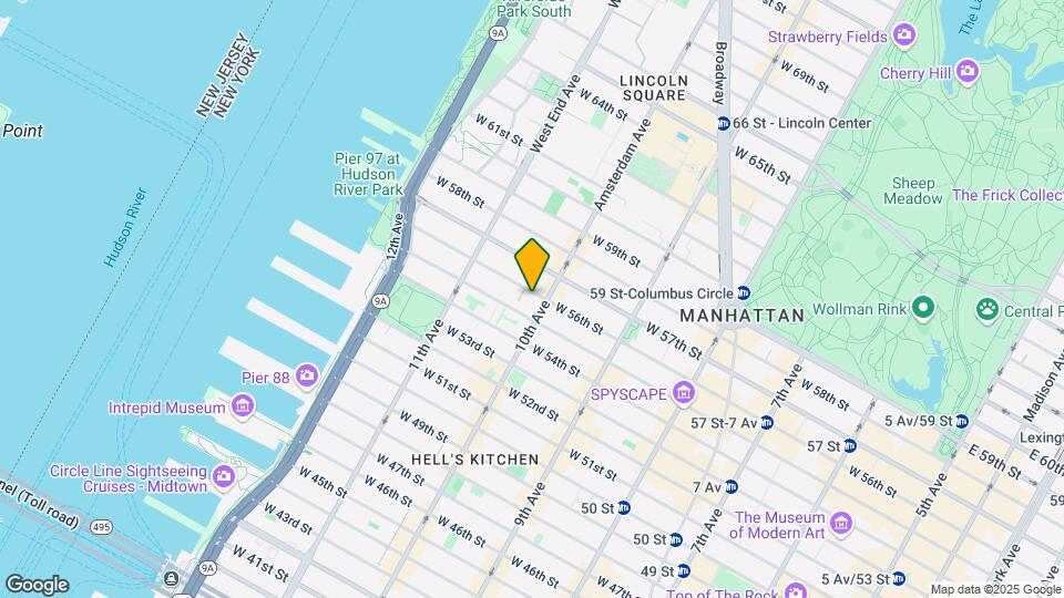 500 W 56th St Mapa y Detalles de la Ubicación