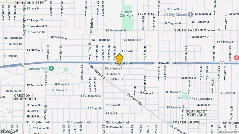 5507 SE Lafayette St Mapa y Detalles de la Ubicación