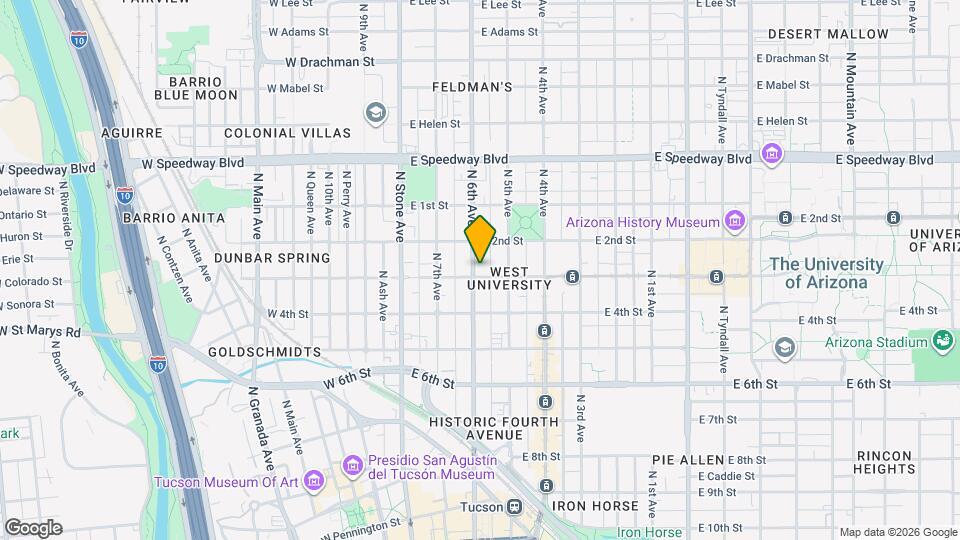 205 E University Blvd Map and Location Details
