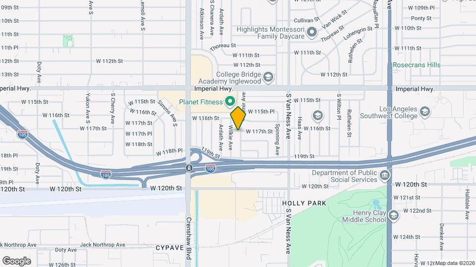 11703 Casimir Ave Map and Location Details