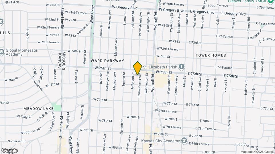 7524 Pennsylvania Ave Map and Location Details