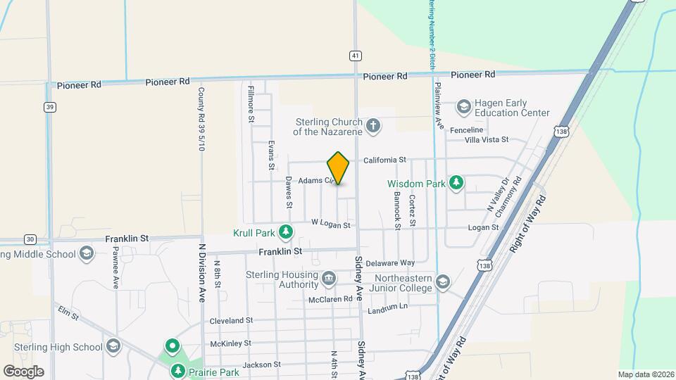 1416 Adams Cir Map and Location Details