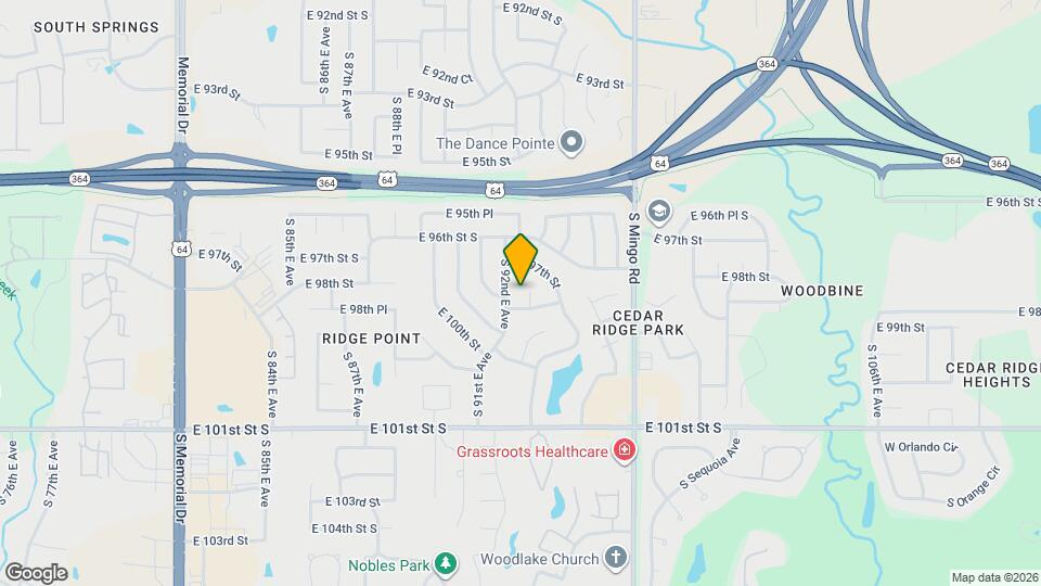 9708 S 93rd E Ave Map and Location Details