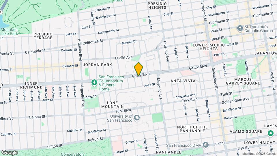 2929 Geary Blvd Mapa y Detalles de la Ubicación