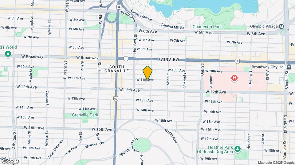 1316 W 11th Ave Map and Location Details