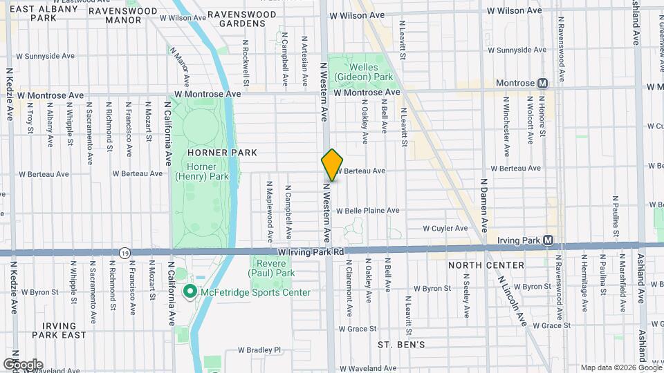 4139 N Western Ave Map and Location Details