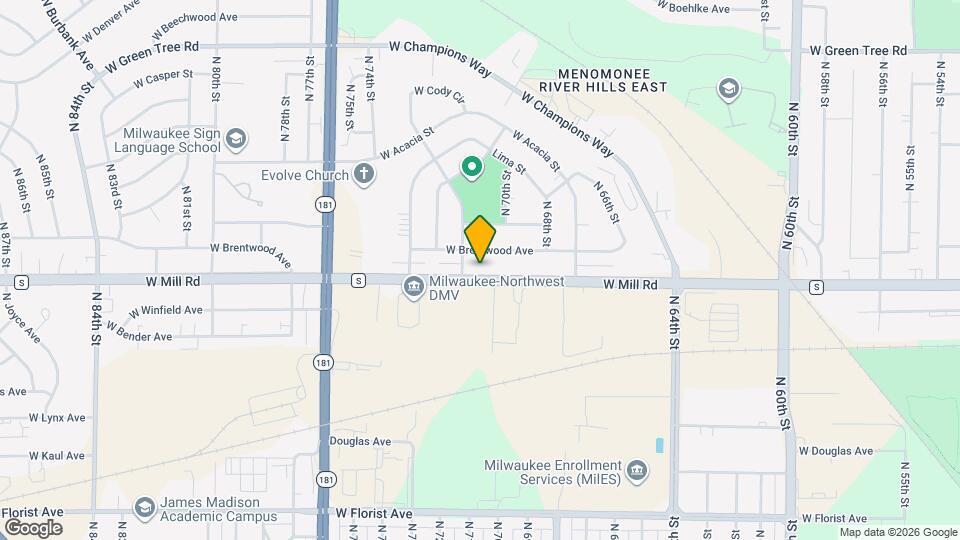 7032 W Mill Rd Map and Location Details