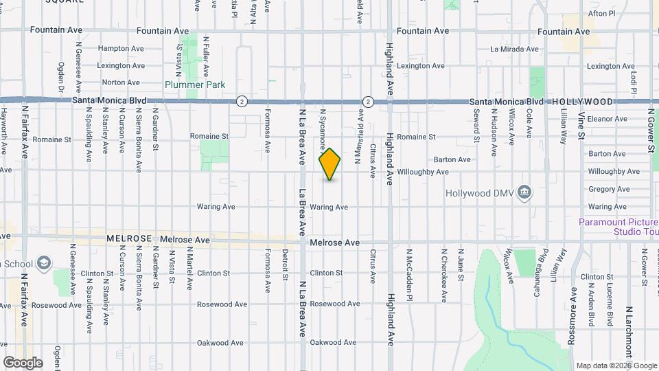 838 N Sycamore Ave Map and Location Details