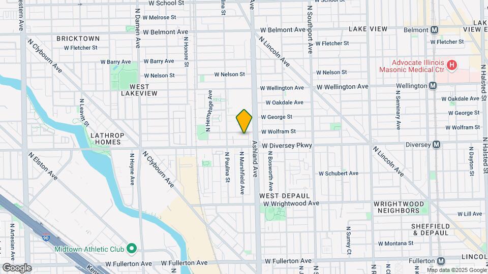 1623 W Wolfram St Map and Location Details