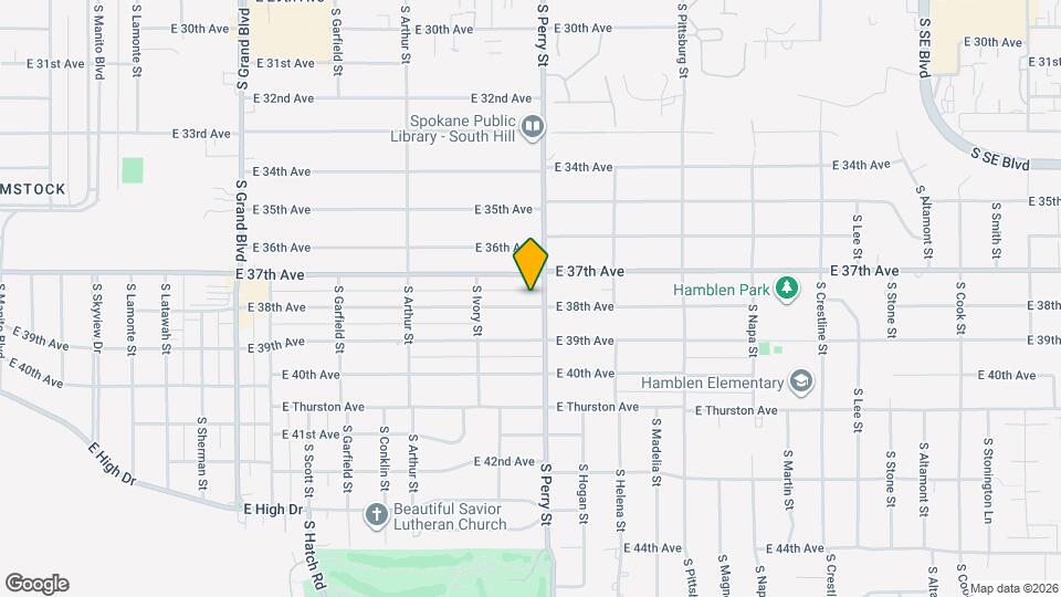 1317 E 38th Ave Map and Location Details