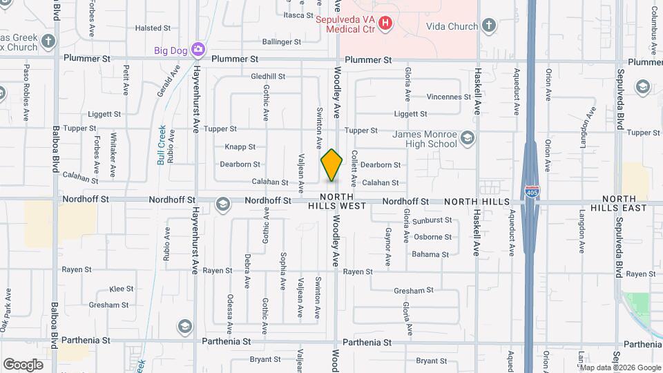 9123 Woodley Ave Map and Location Details