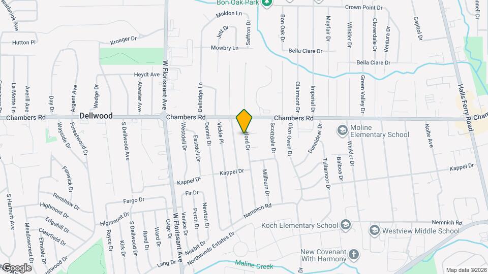 9855 Medford Dr Map and Location Details