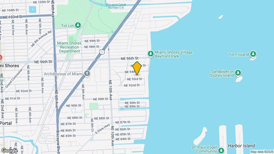 1255 NE 93rd St Map and Location Details