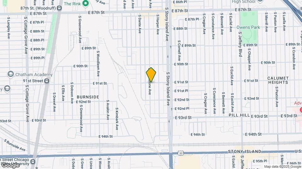9101 S Blackstone Ave Map and Location Details