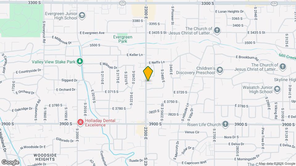 3671 S 2300 E Map and Location Details