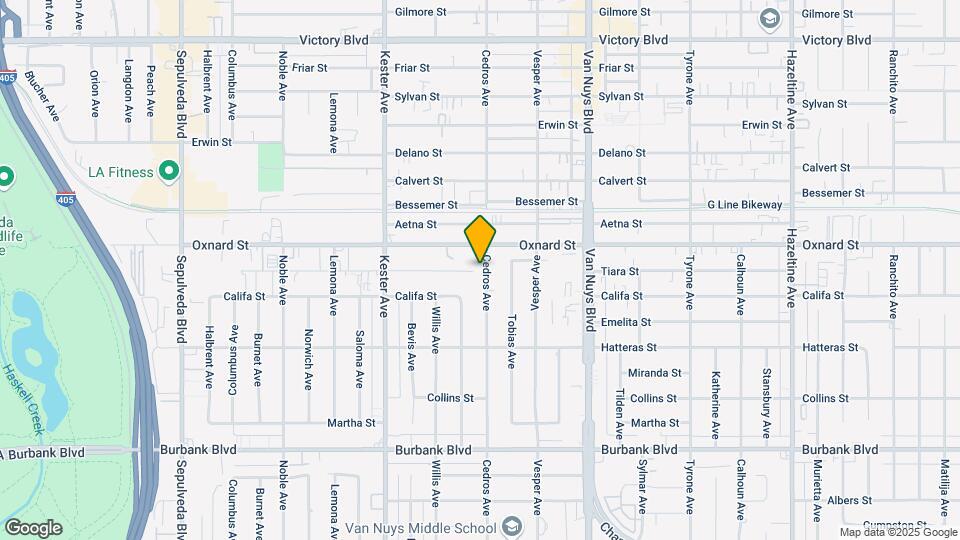 5935 Cedros Ave Map and Location Details