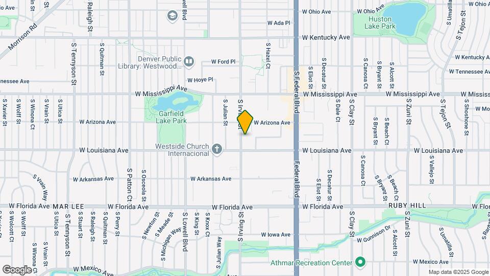 1260 S Irving St Mapa y Detalles de la Ubicación